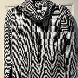 J. Crew Black and White Cowl Neck Sweater